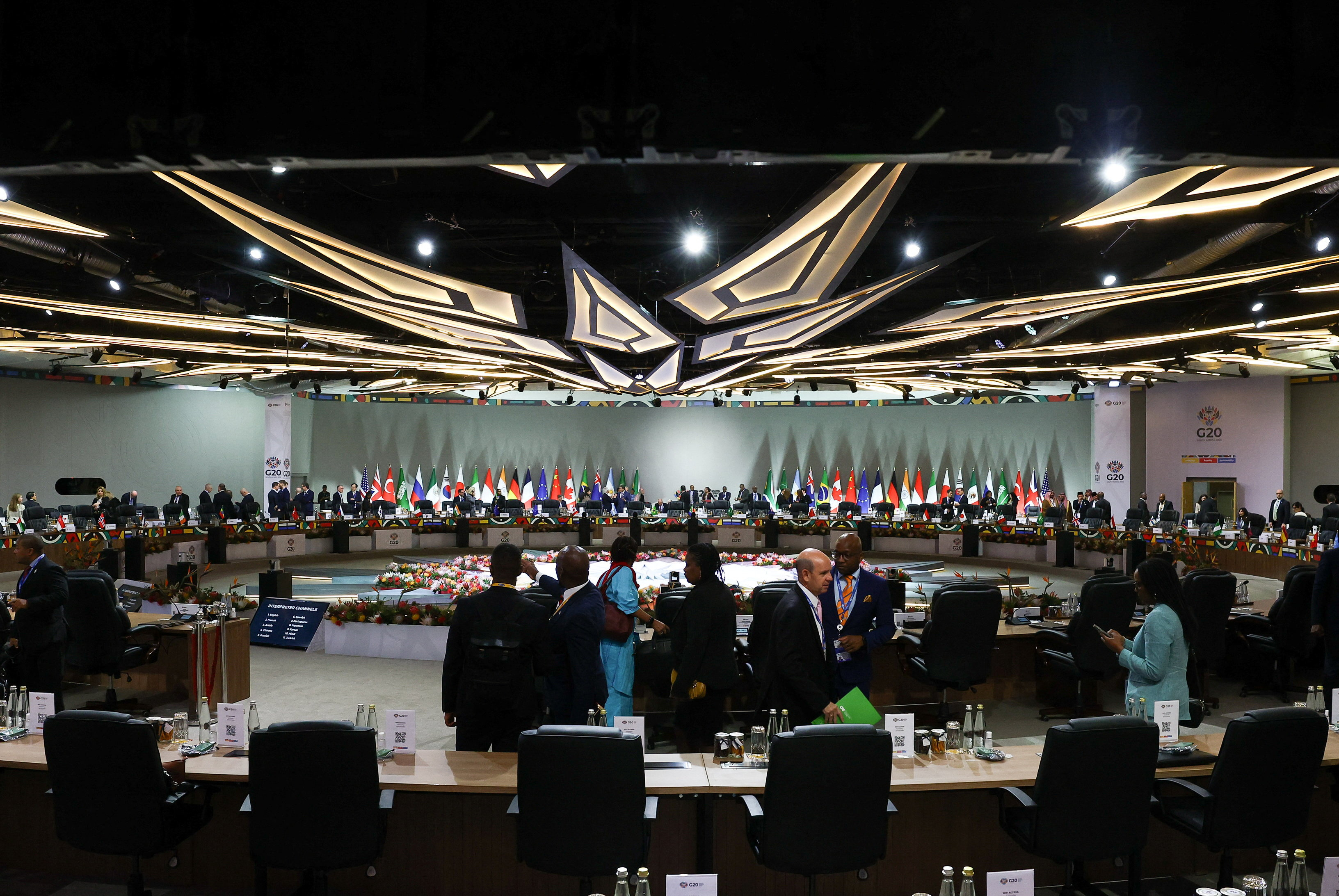 A general view of the plenary hall on the opening day of the G20 Summit