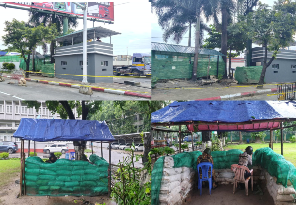 Leaked photos reveal that armed security posts and fortifications have been put in place to protect military companies and government infrastructure deemed vulnerable to attack.