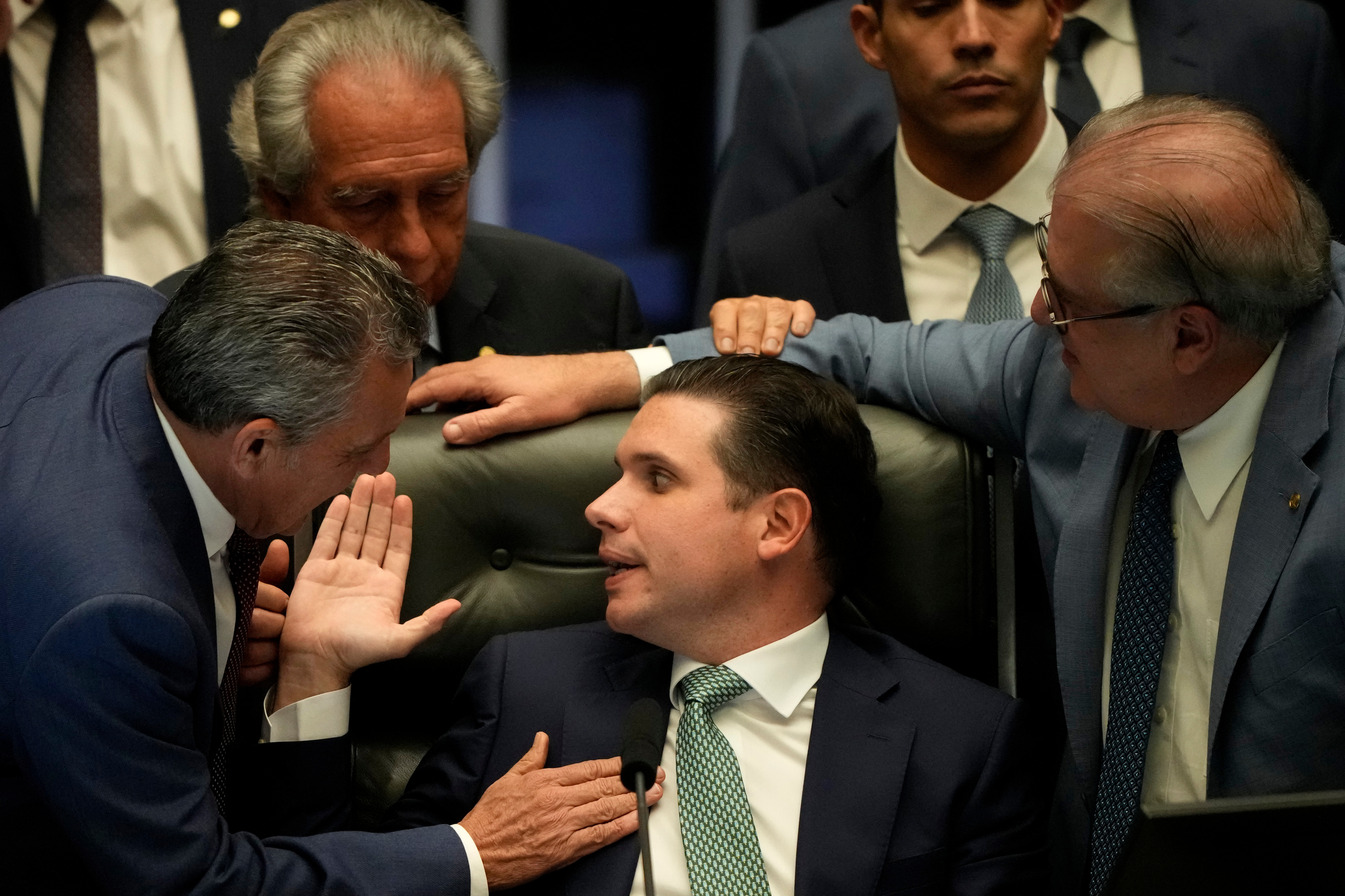 Hugo Matta faces his fellow Congress members in Brazil's Chamber of Deputies
