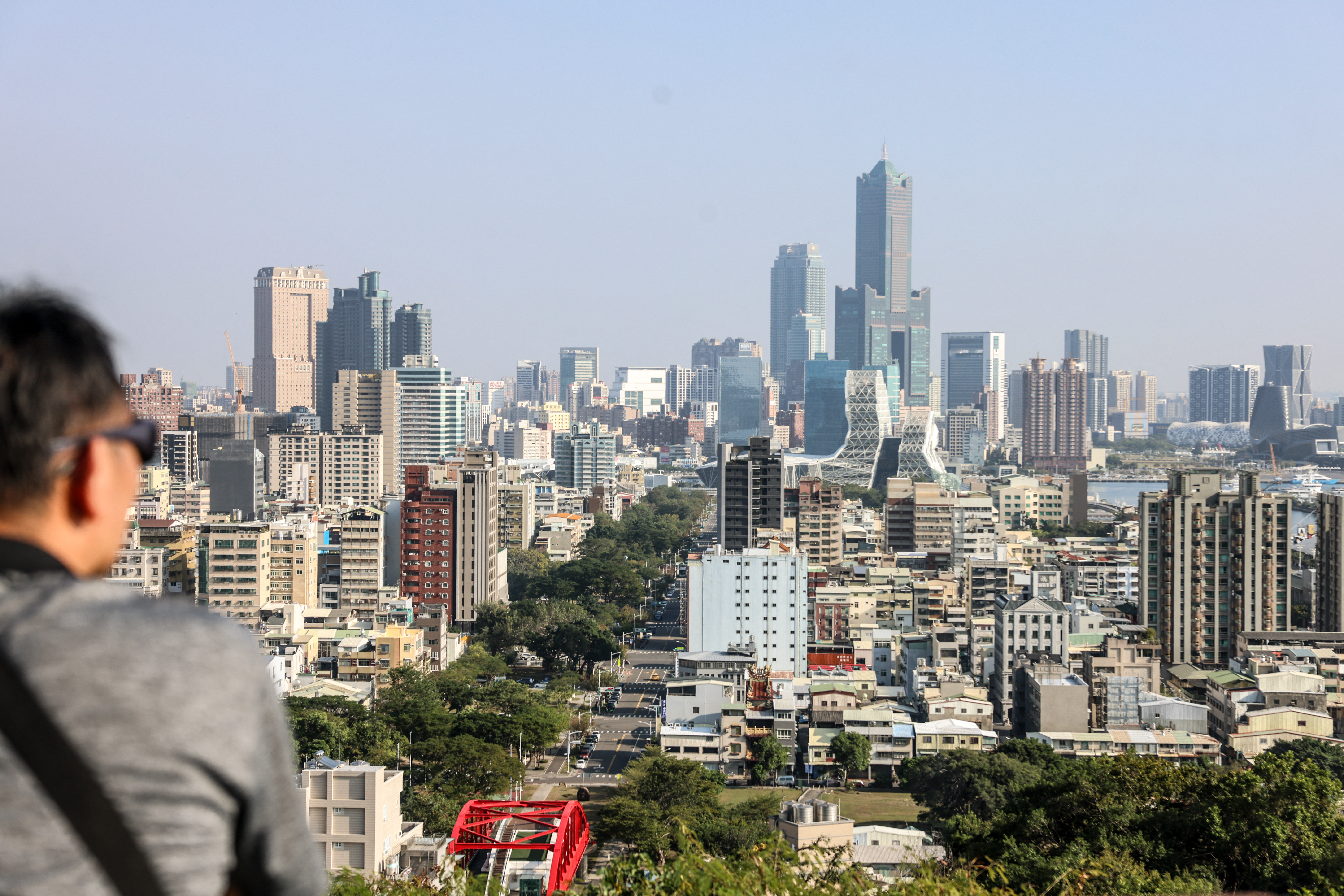 The Kaohsiung downtown is seen from a mountain.