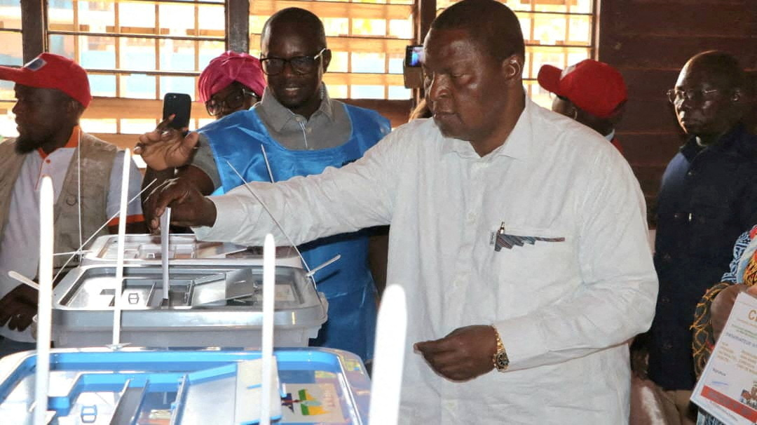 President of the Central African Republic and United Hearts Movement presidential candidate Faustin-Archange Touadera, casts his vote during the presidential election at a polling station in Bangui, Central African Republic December 28, 2025.