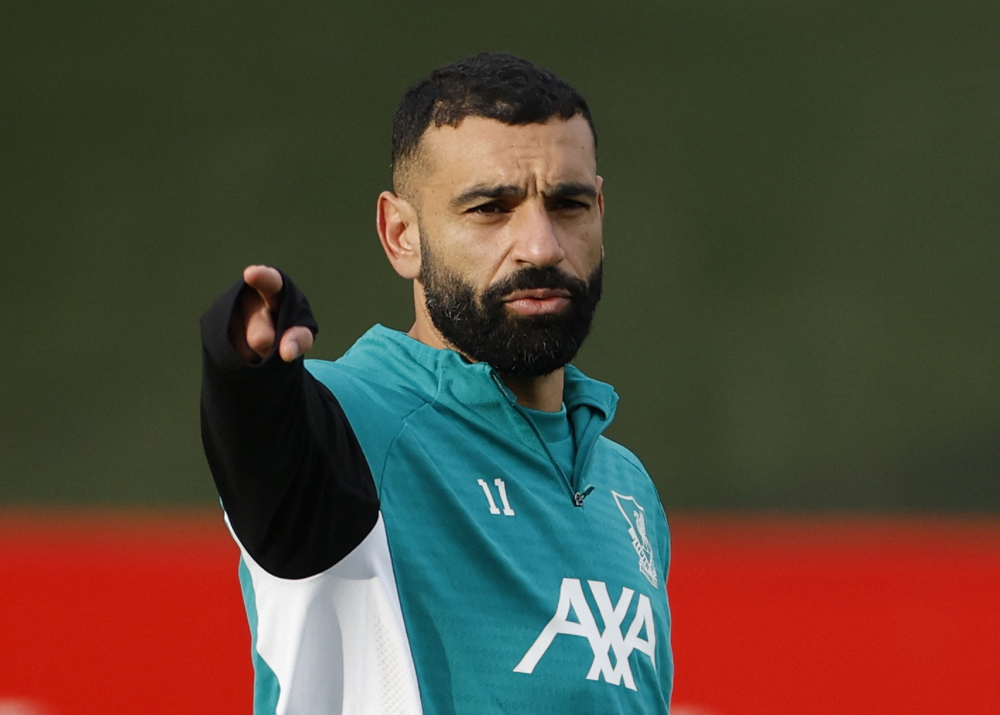 Mohamed Salah reacts.