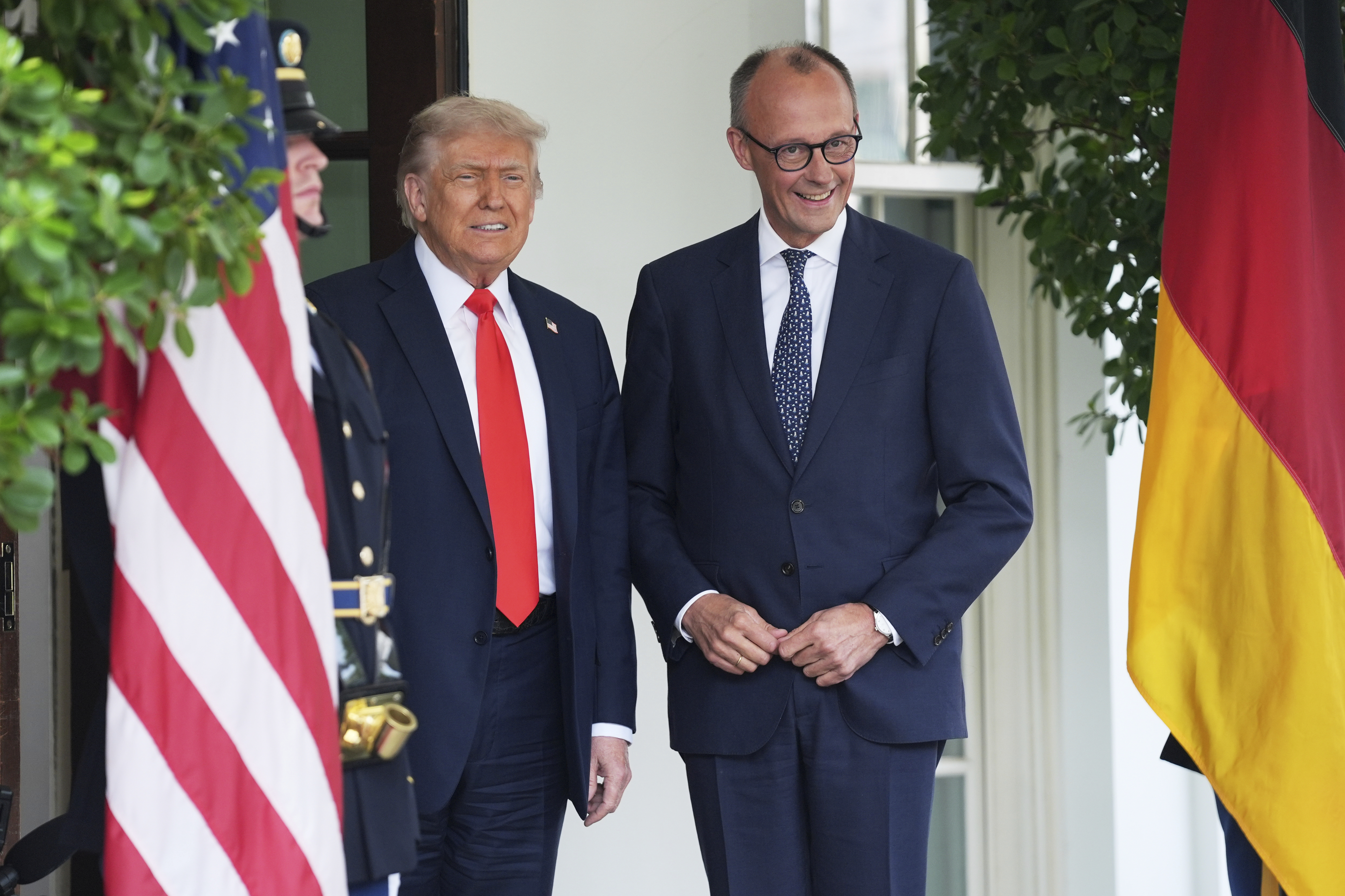 Trump and Friedrich Merz outside the White House