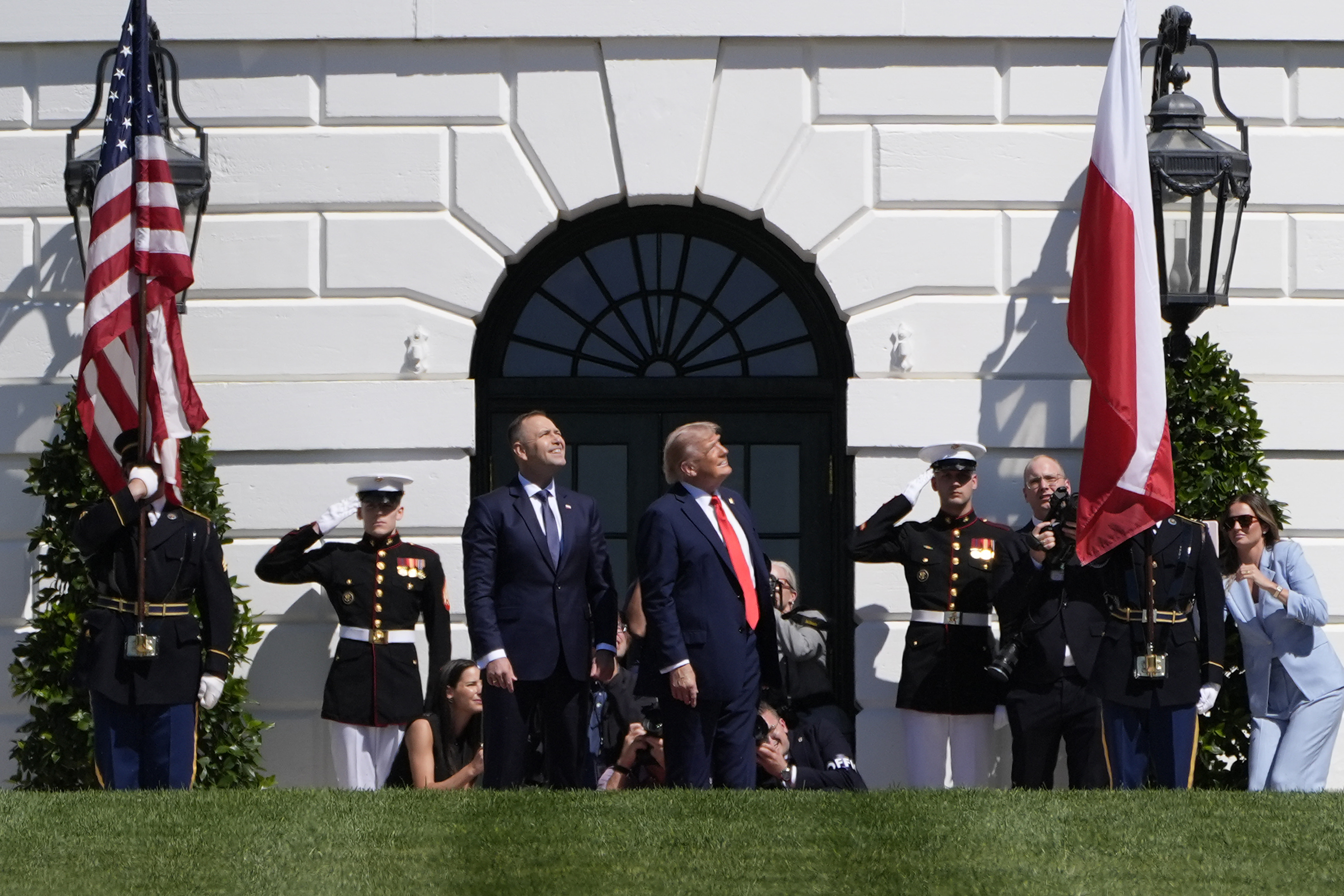 Trump and Karol Nawrocki watch a flyover