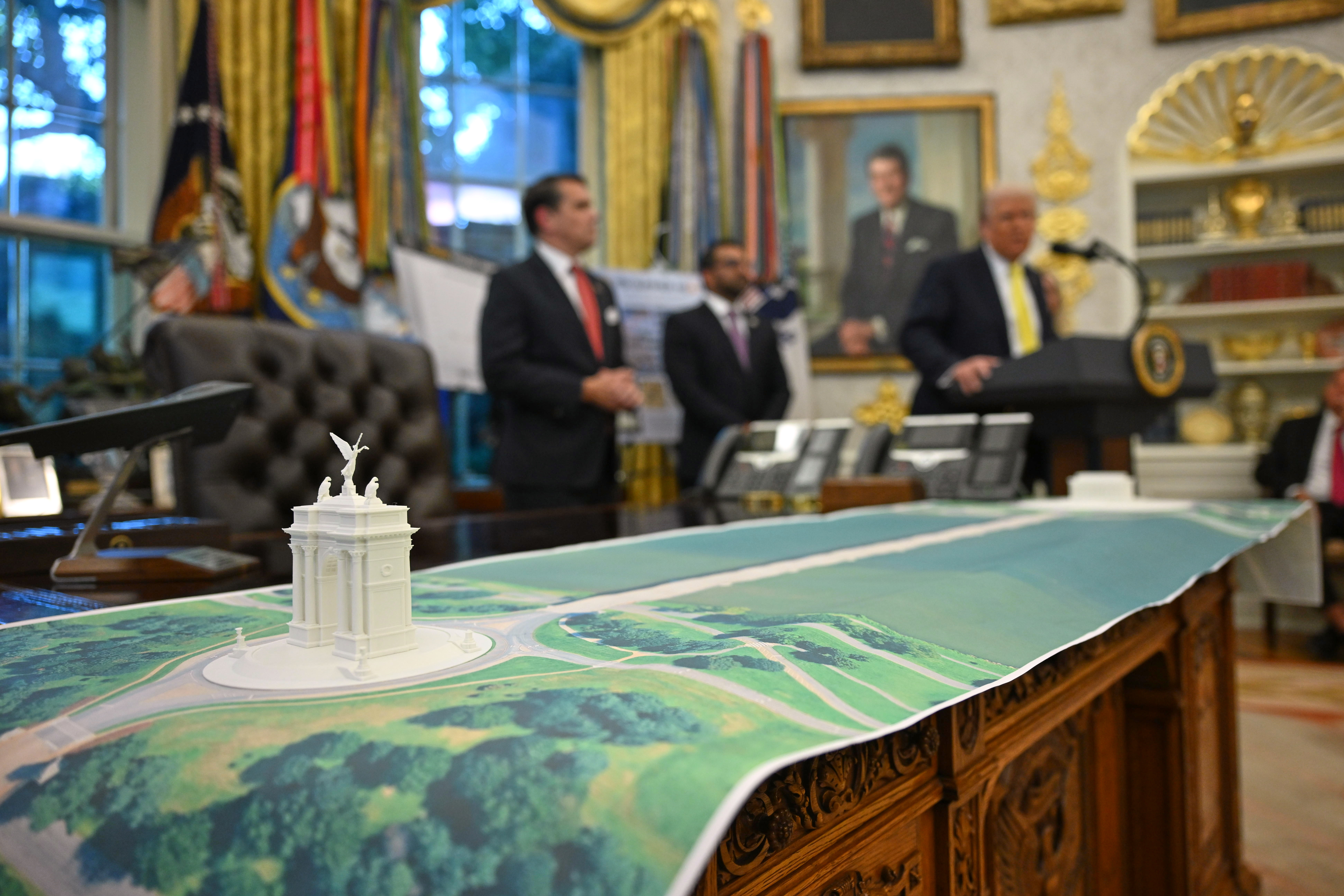 A mock-up showing Trump's proposal for a monument.