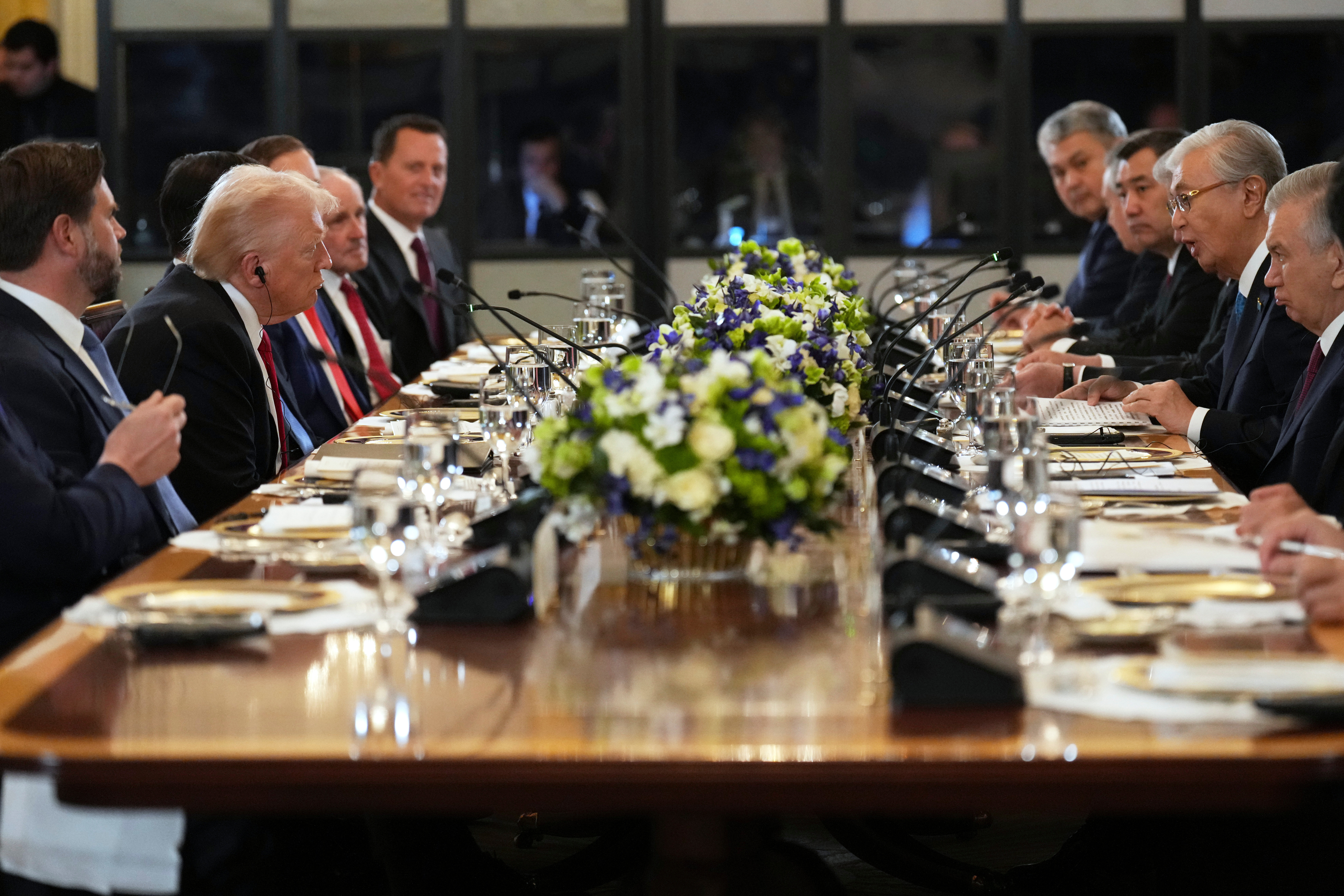 Trump holds a dinner with leaders from Central Asia