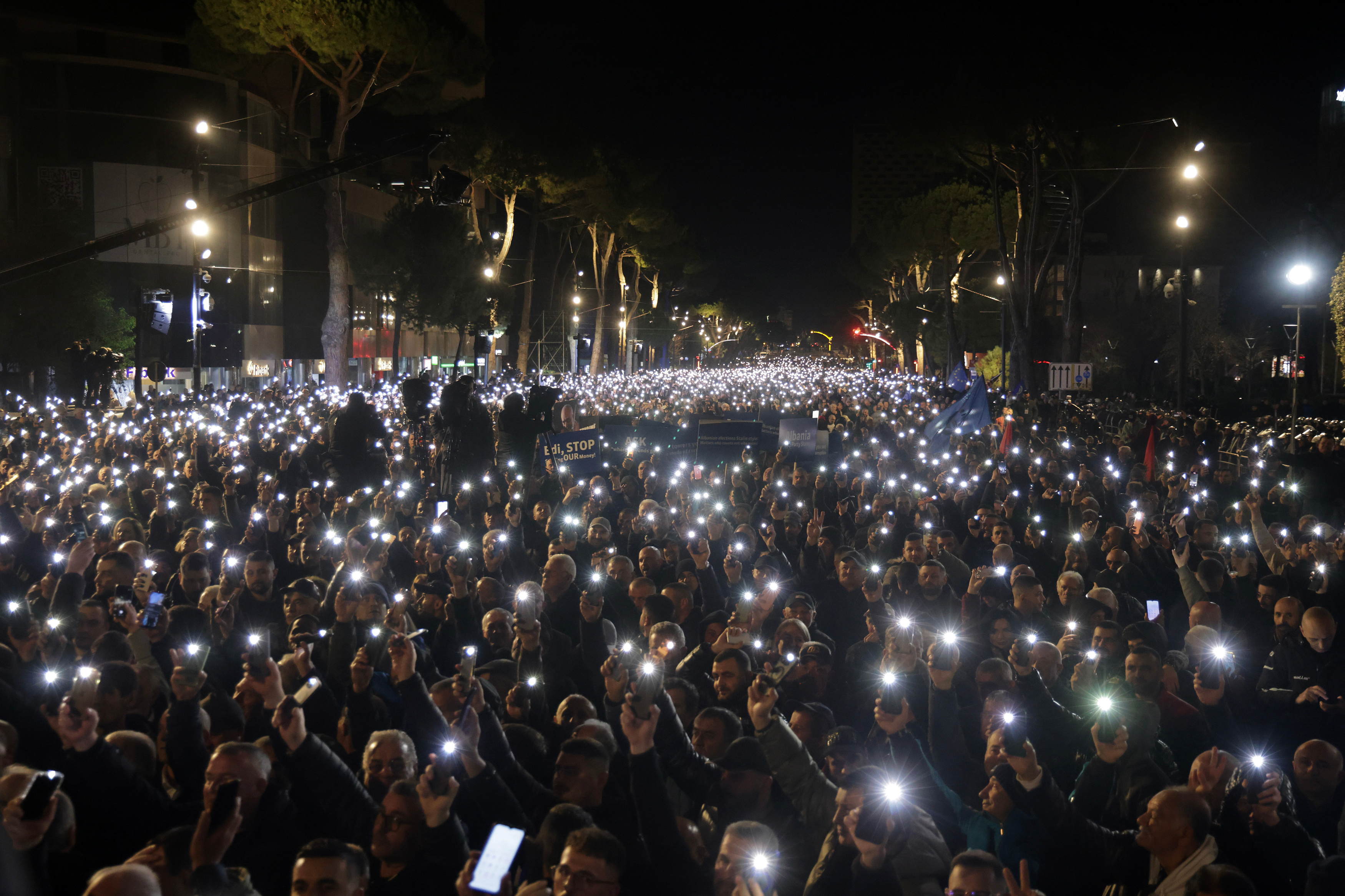Clashes erupt at anti-government protest in Tirana