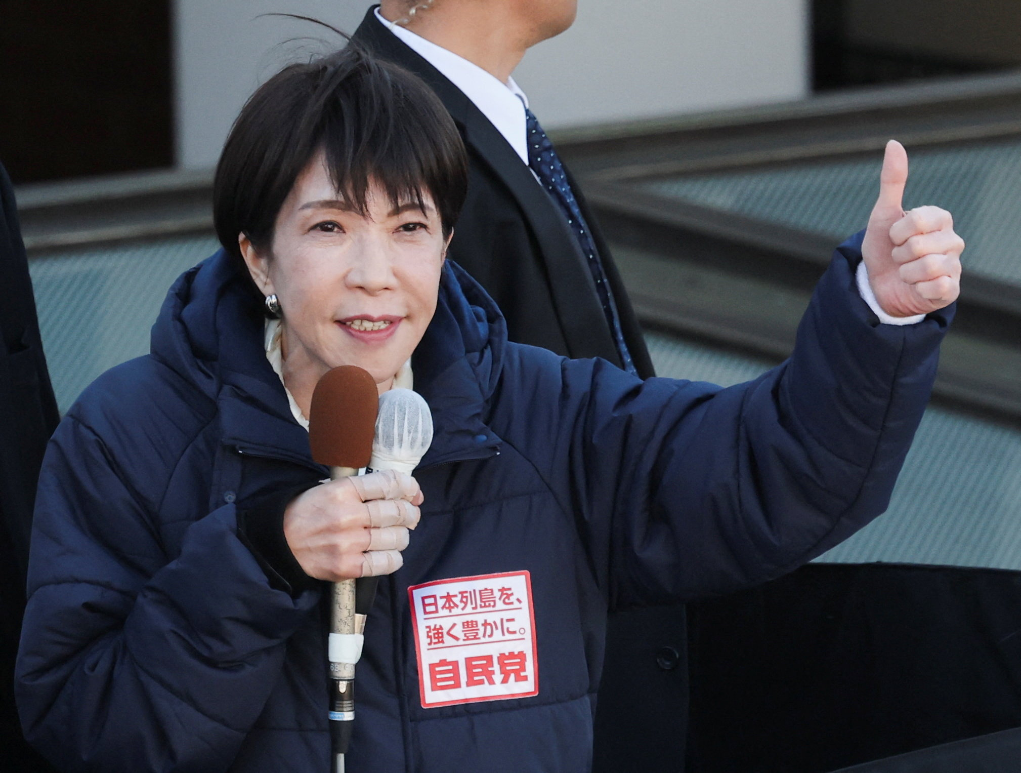 Sanae Takaichi, Japan's Prime Minister and leader of the ruling Liberal Democratic Party (LDP), attends an election campaign event for the February 8 snap election, in Higashimatsuyama, Saitama Prefecture, Japan, February 3, 2026. REUTERS/Kim Kyung-Hoon