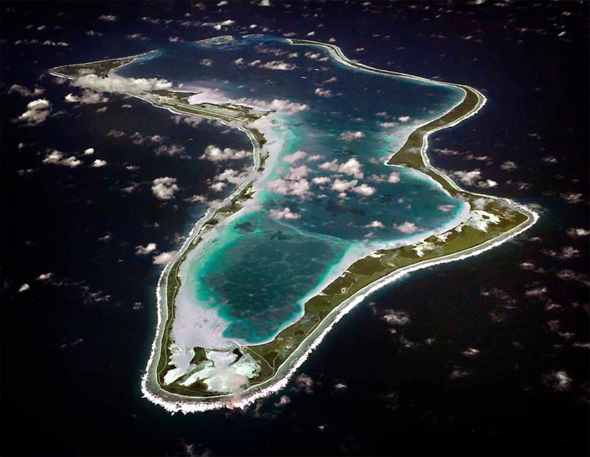 This image realeased by the US Navy shows an aerial view of Diego Garcia