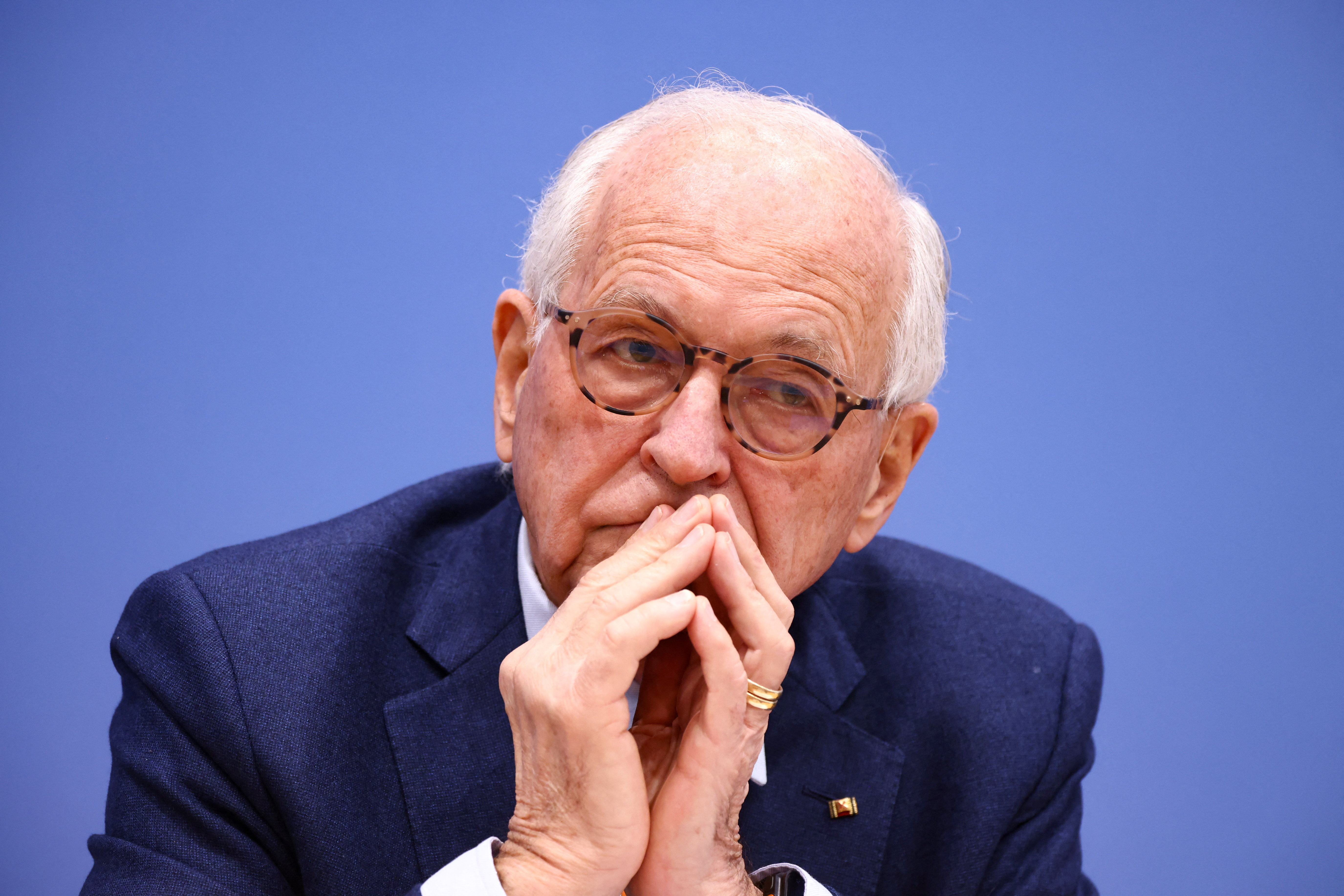 Munich Security Conference (MSC) Foundation Council President Wolfgang Ischinger attends a press conference on the Munich Security Report 2026, in Berlin, Germany, February 9, 2026. REUTERS/Liesa Johannssen
