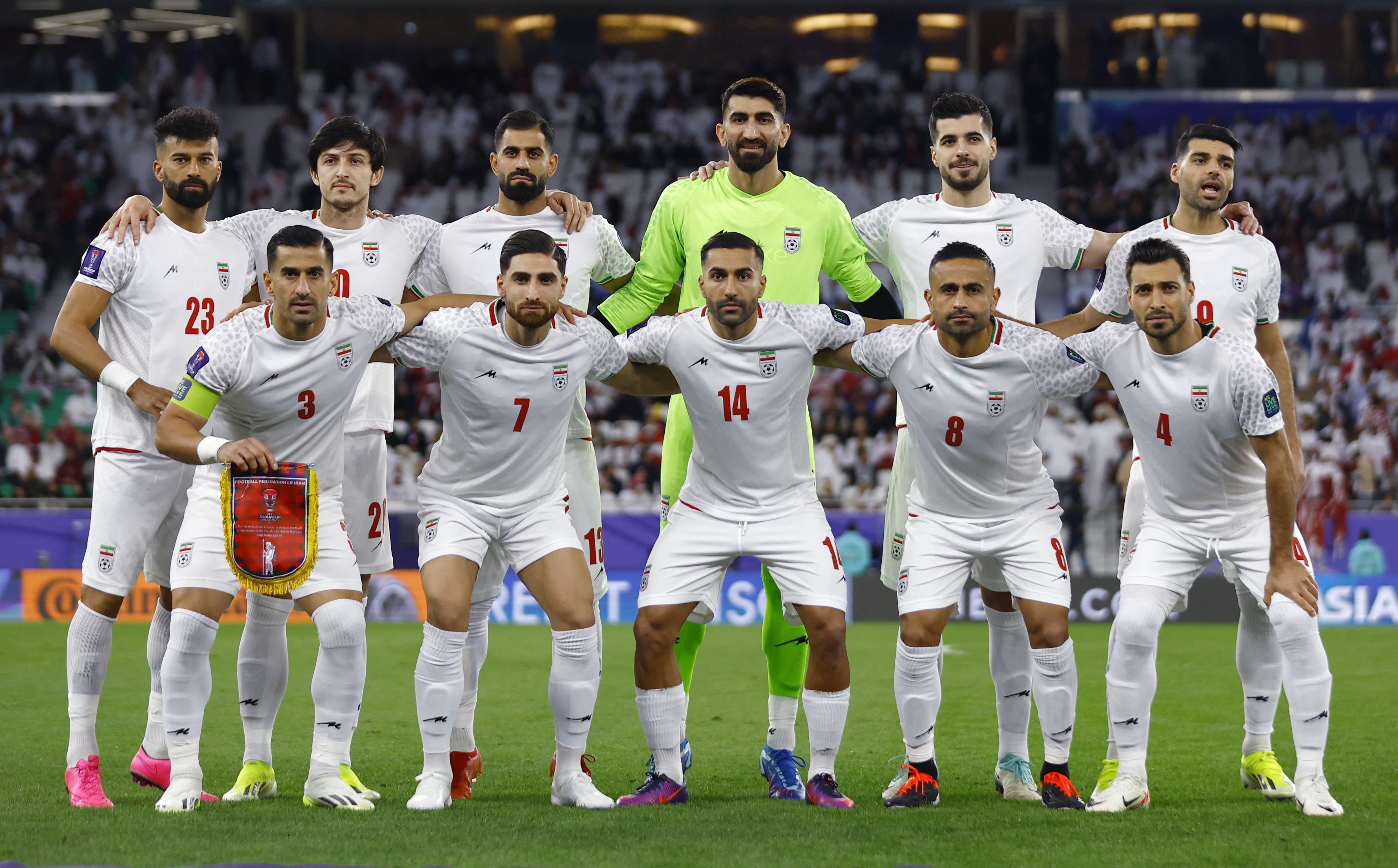 Soccer Football - AFC Asian Cup - Semi Final - Iran v Qatar - Al Thumama Stadium, Doha, Qatar - February 7, 2024 Iran players pose for a team group photo before the match REUTERS/Rula Rouhana