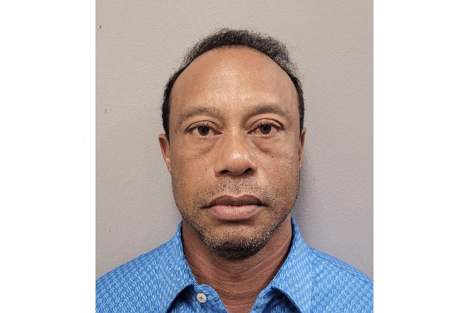 Mugshot of US golfer Tiger Woods.