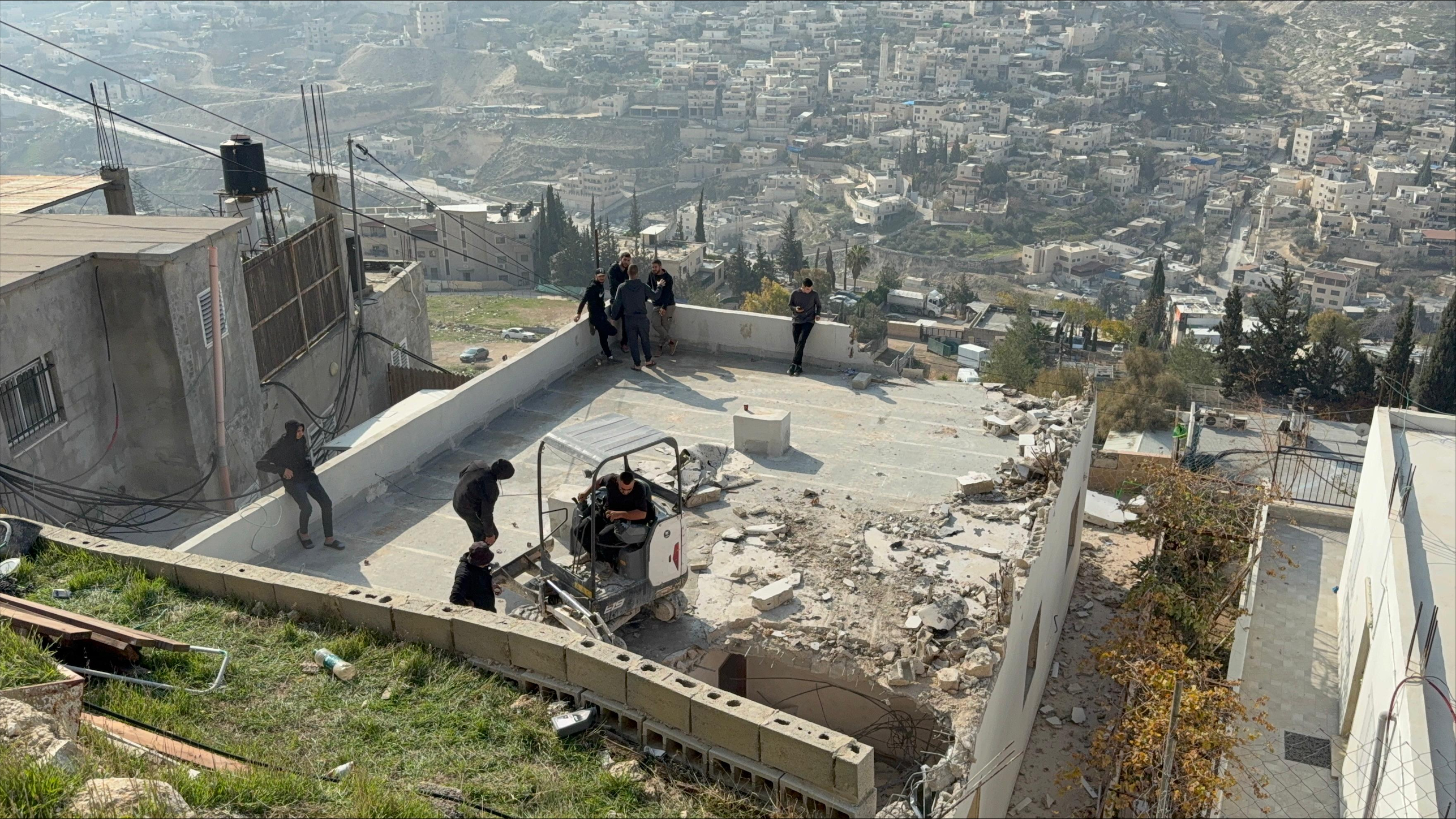 view from above of a demolished home