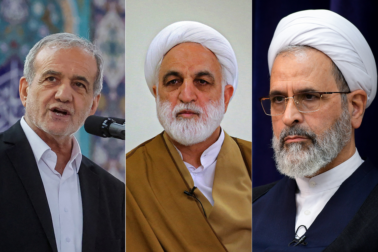President Masoud Pezeshkian; the chief justice of the Supreme Court, Gholam-Hossein Mohseni-Ejei; and a member of the Guardian Council, Ayatollah Alireza Arafi