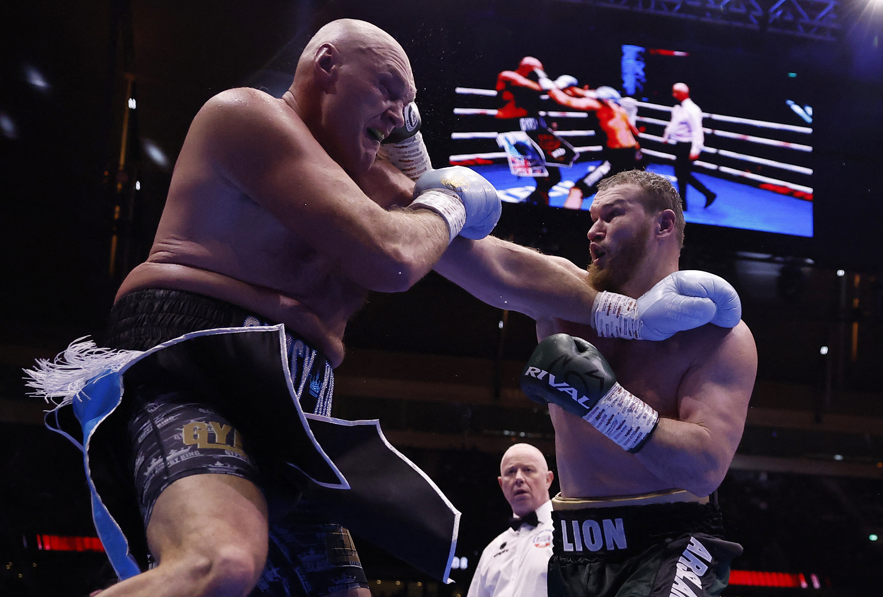 Tyson Fury in action during his fight against Arslanbek Makhmudov