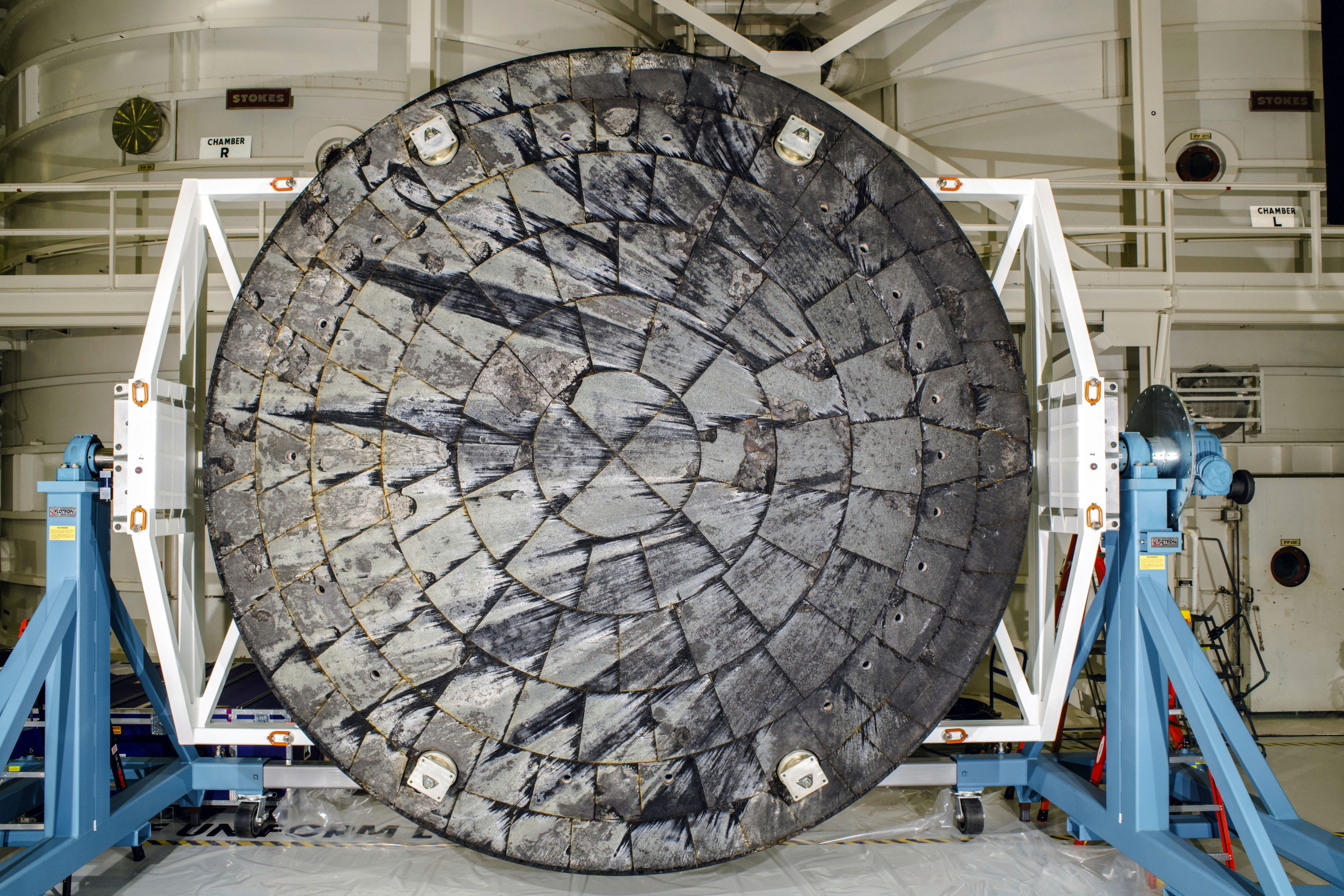 This Feb. 3, 2024 image provided by NASA shows the Orion spacecraft heat shield